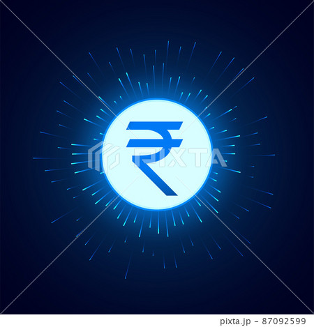 digital rupee fiat money concept background 87092599