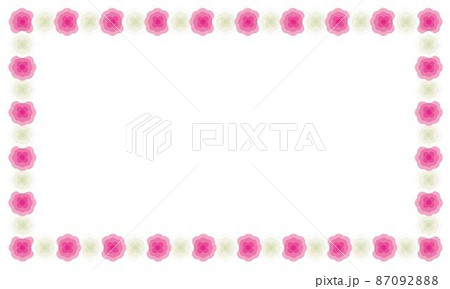 紅白の花紙フレーム 87092888
