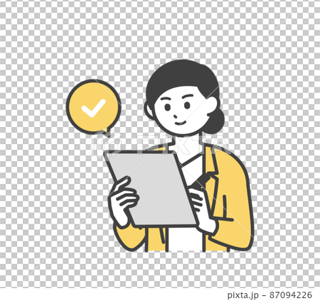 Illustration material of the business person who is checking 87094226