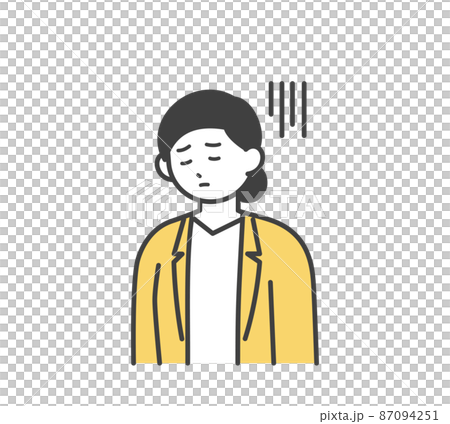 女性社員がどんよりしている表情のイラスト素材のイラスト素材