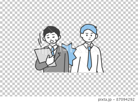 身体的な攻撃を受けるビジネスパーソンのイラスト素材 87094292