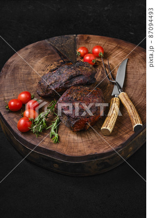 Beef top round meat baked in oven Beef top round meat baked in oven 87094493