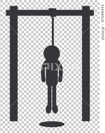 絞首刑で死んだ死体のイラスト 87098443