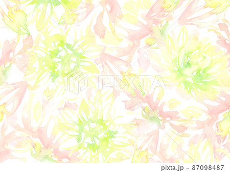 水彩で描いた淡い花の背景イラスト 87098487