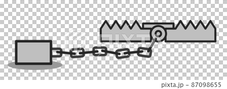 Illustration of a trap catching an animal 87098655