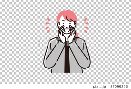 人物 呼びかけるビジネスパーソン女性 人物 呼びかけるビジネスパーソン女性 87099236