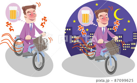 自転車<飲酒運転・ビジネスマン> 自転車<飲酒運転・ビジネスマン> 87099625