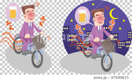 自転車<飲酒運転・ビジネスマン> 自転車<飲酒運転・ビジネスマン> 87099625