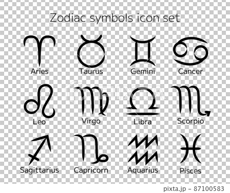 十二星座符號圖標集 87100583