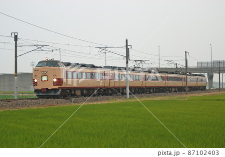 北陸本線　加賀笠間－美川　JR西日本　485系　K11編成（金沢）　加越 87102403