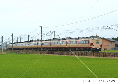 北陸本線 美川-加賀笠間 JR西日本 485系 A08編成(京都) 雷鳥 北陸本線 美川-加賀笠間 JR西日本 485系 A08編成(京都) 雷鳥 87102409
