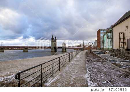 Bridge of Queen Louise across the Neman. Sovetsk. Kaliningrad region. Russia Bridge of Queen Louise across the Neman. Sovetsk. Kaliningrad region. Russia 87102956
