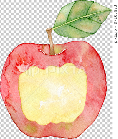 りんごのかじり跡のイラスト(フレーム素材) 87103823