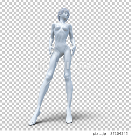 White figure female nude perming3DCG illustration material 87104345