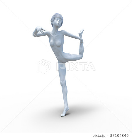 白いフィギュア 女性ヌード Perming3dcgイラスト素材のイラスト素材