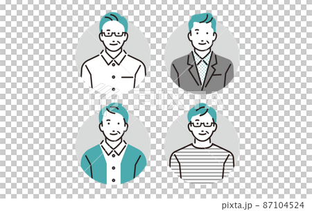 People senior male icon set 87104524