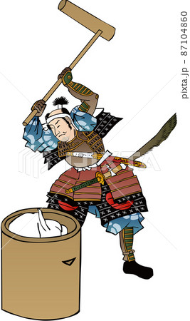 浮世絵　餅つきする武将　その2 87104860