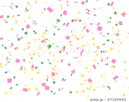 ピンク, 青,ブルー,水色,黄色,イエロー,紙吹雪,カラフル,星,キラキラ, 水彩, サムネイル,フ 87104940