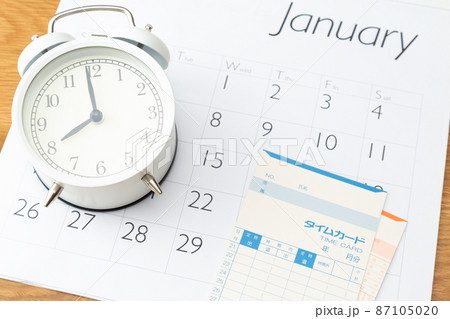 タイムカードとカレンダー 87105020