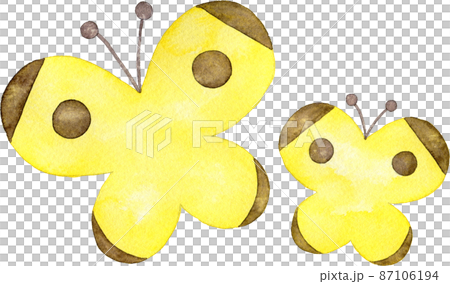 Watercolor illustration of a mother and child butterfly (Columbia montanus) 87106194
