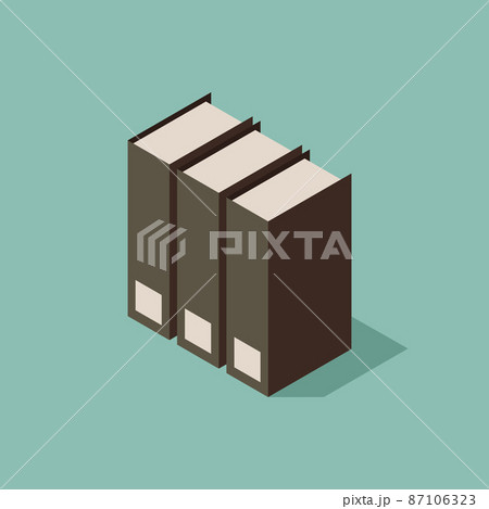 Black folders isometric view Black folders isometric view 87106323