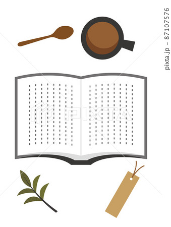 読書時間とコーヒーのイラスト 87107576