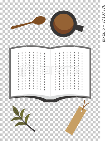 読書時間とコーヒーのイラスト 87107576