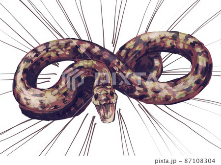 威嚇する蛇のイラスト 87108304