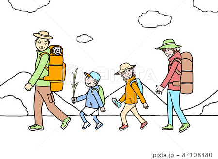 家族旅行でキャンプ、登山 87108880