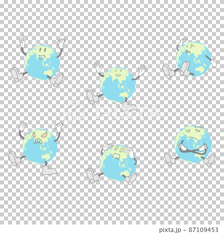 具有各種表達方式的地球矢量素材 87109453