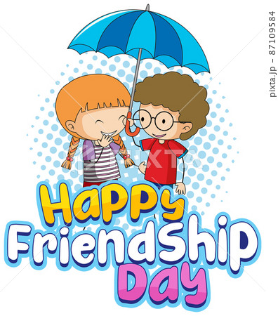 Happy Friendship Day with children doodle characters Happy Friendship Day with children doodle characters 87109584