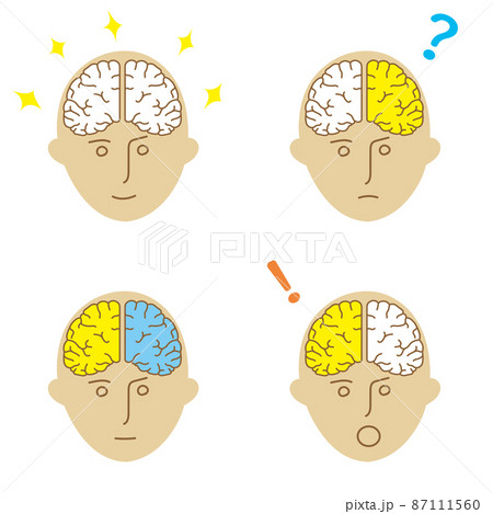 脳の健康、右脳と左脳のバランス 87111560
