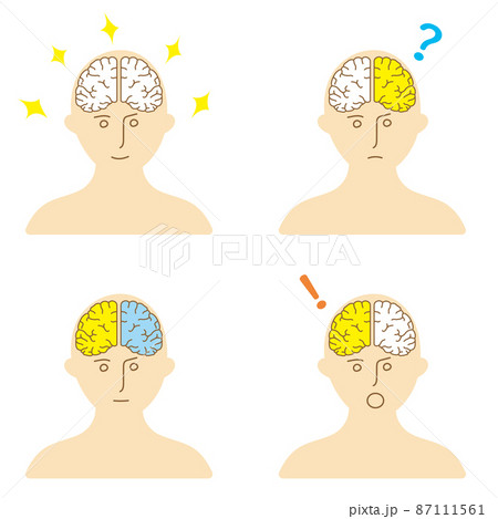 脳の健康 右脳と左脳のバランスのイラスト素材