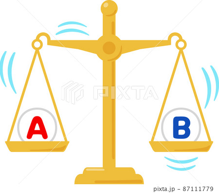 左右のバランスが取れている天秤 87111779
