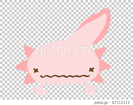 可愛的煩惱臉蠑螈/手繪插圖素材 可愛的煩惱臉蠑螈/手繪插圖素材 87112111