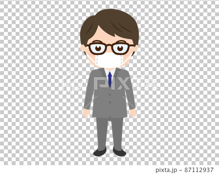 マスクの若い男性 全身 マスクの若い男性 全身 87112937