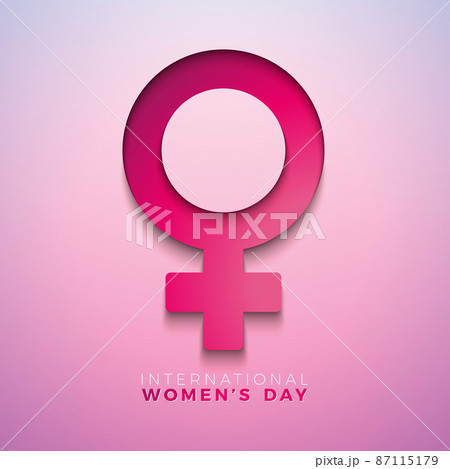 8 March International Womens Day Vector Illustration with 3d Female Symbol on Light Pink Background. Women or Mother Day Theme Template for Flyer, Greeting Card, Web Banner, Holiday Poster or Party 8 March International Womens Day Vector Illustration with 3d Female Symbol on Light Pink Background. Women or Mother Day Theme Template for Flyer, Greeting Card, Web Banner, Holiday Poster or Party 87115179