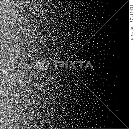 Silver glitter texture border over black background. Abstract silver sparkles of confetti. Vector illustration. - Vektorgrafik 87115431