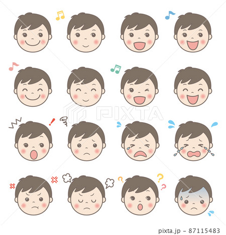 男の子イラスト（表情） 87115483