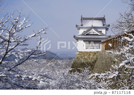 岡山県津山市にあるさくら名所100選のひとつ「鶴山公園(津山城趾)」:雪景色 岡山県津山市にあるさくら名所100選のひとつ「鶴山公園(津山城趾)」:雪景色 87117118