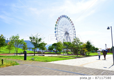 関門橋、門司港付近と下関付近と関門海峡の風景 関門橋、門司港付近と下関付近と関門海峡の風景 87117580
