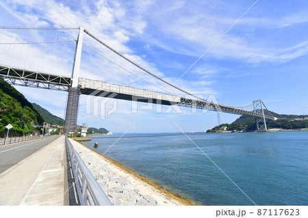 関門橋、門司港付近と下関付近と関門海峡の風景 関門橋、門司港付近と下関付近と関門海峡の風景 87117623