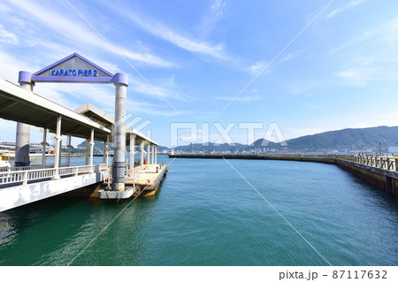 関門橋、門司港付近と下関付近と関門海峡の風景 関門橋、門司港付近と下関付近と関門海峡の風景 87117632