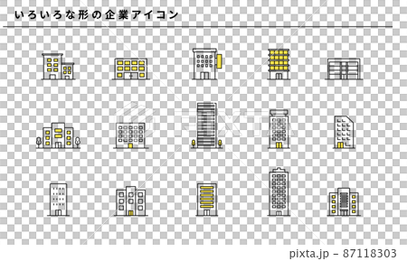 Simple corporate icon set materials in various shapes, vectors 87118303