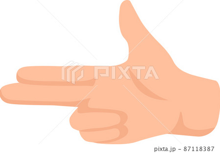 Hand gestute in shape pistol isolated on white Hand gestute in shape pistol isolated on white 87118387