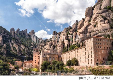 Monastery of Santa Maria de Montserrat on the mountain of Montserrat, Spain Monastery of Santa Maria de Montserrat on the mountain of Montserrat, Spain 87118708