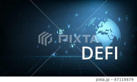 Decentralized finance(DeFi) concept design. 87118879