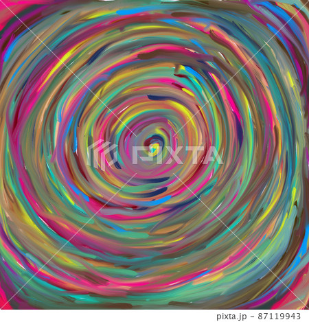 油絵抽象画ぐるぐる渦巻のイラスト素材 [87119943] - PIXTA