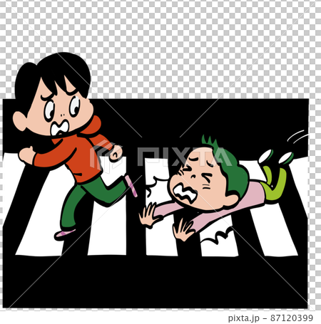 横断歩道で転ぶ子供 横断歩道で転ぶ子供 87120399