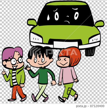 一個孩子橫著走以妨礙汽車 87120400